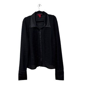 JS Collections black sheer button down 22W